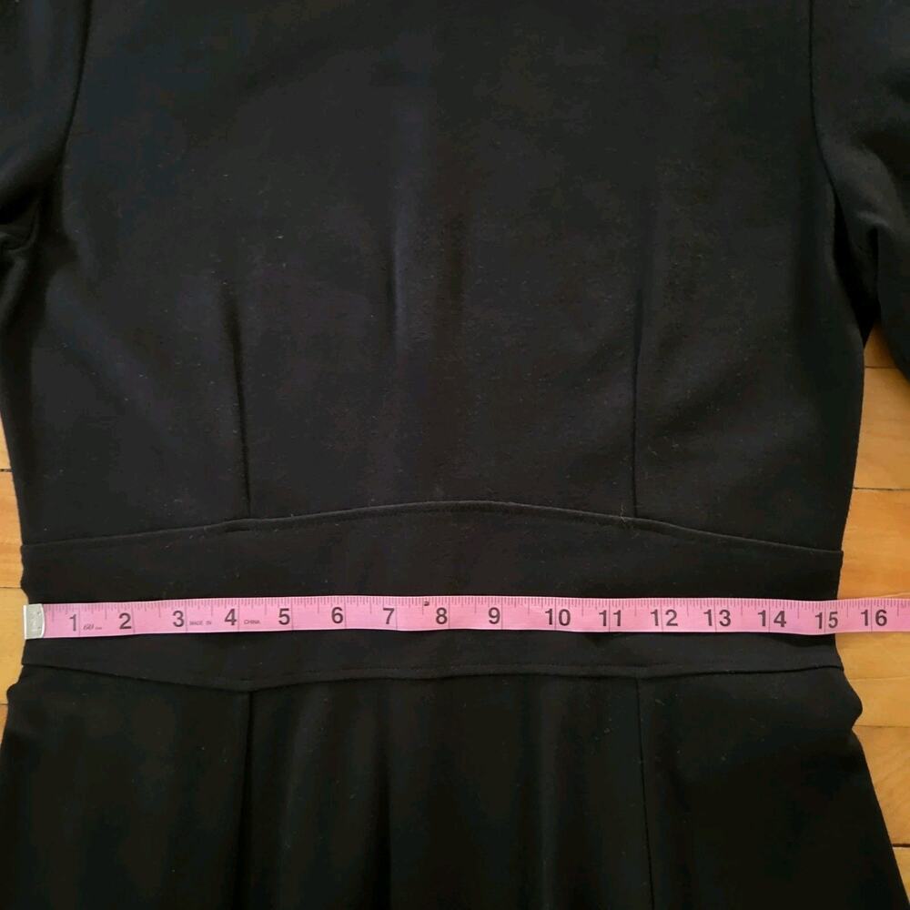 J.Crew 15874 Black Flared Ponte Day Wear Dress Sz 8 Fit & Flare FA12 - Picture 10 of 16